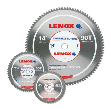 LENOX lança linha completa de lâminas de  serra circular para corte de metal